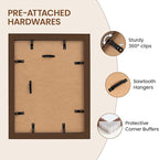 Natural Walnut 9x12 Picture Frames Mat to 6x8 Picture Display Set of 3,Original Wood Handcrafted 9x12 Wooden Photo Frame with Tempered Glass Graduation Family Wedding Pictures Tabletop & Wall Decor