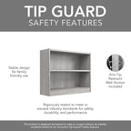 Bush Furniture Universal Small 2 Shelf Bookcase in Platinum Gray, Low Storage and Display Bookshelf for Home Office or Living Room Organization