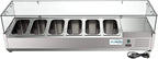 KoolMore SDC-6P-SG Condiment Prep Rail Station with Sneeze Guard, 59 Inch, Silver