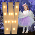 Marquee Letters 4 Feet Tall, 4FT Large Light up Letters W, Big Sign W with Warm White Light for Birthday Wedding Proposal Engagement Graduation Party Backdrop Decorations