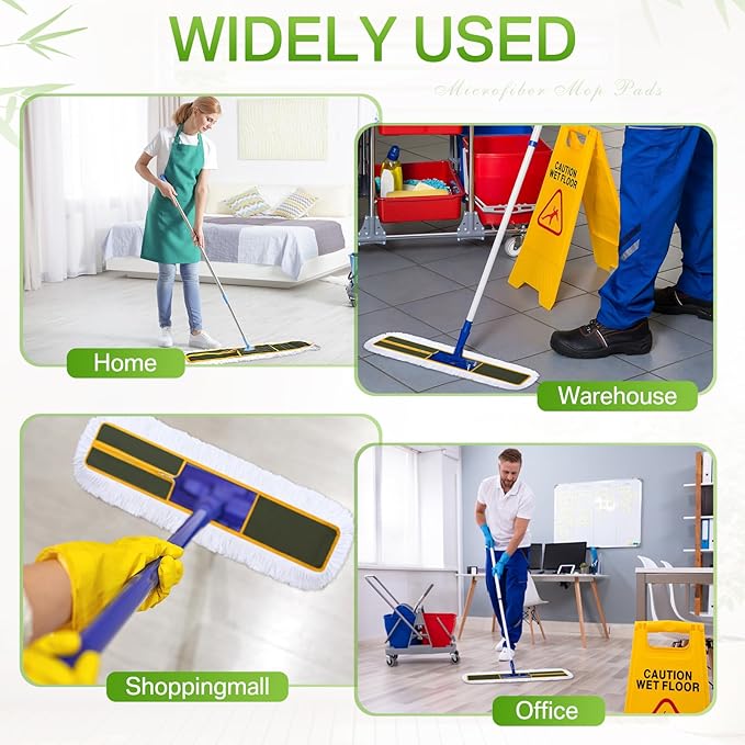 Maxdot 3 Pack 36 Inch Dust Mop Replacement Head for Floor Cleaning Large Cotton Commercial Industrial Heavy Duty Mop Head Refills Sweeper Replacement Janitorial Supply for Hardwood