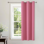 ChrisDowa Blackout Curtains 54 Inches Long for Living Room, Grommet Thermal Insulated Room Darkening Curtains for Bedroom (1 Panel Set, Pink, 38W x 54L)