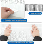 4 Pack White Door Streamers Foil Backdrop - 3.3x6.6ft Metallic Tinsel Foil Fringe Curtains Photo Booth Backdrop for Party Decoration