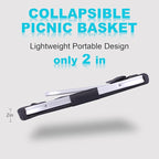 Picnic Basket, SIYUAN Collapsible Shopping Basket 24L Portable Grocery Basket with 2 Handles Reusable Folding Market Basket Leak-Proof Laundry Basket for Travel, Black
