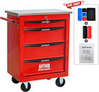 4-Drawer Heavy-Duty Rolling Tool Chest with Wheels & Steel Roof, Lockable Tool Chest Storage Cabinet for Garage, Workshop, Warehouse, and Repair Shop
