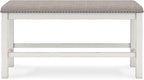 Signature Design by Ashley Robbinsdale 49" Counter Height Dining Bench, Antique White