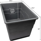 Commercial 20 Bushel Utility Cart with Steel Base, Poly Box Basket Truck, Laundry Cart, and Rolling Trash Bin, 51.5-Inch x 35.5-Inch x 36-Inch, 1000 Pound Weight Capacity, Yellow