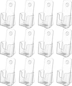 MaxGear Acrylic Brochure Holder, Trifold 4 inches Wide Plastic Literature Holder For Pamphlets, Flyers, Rack Cards,Wall Mount Clear Countertop Organizer Display Stand, Office or Home Use, 12 Pack