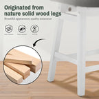 Counter Height Bar Stools Set of 6 for Kitchen Counter Farmhouse Modern Barstools with Faux Leather Upholstered Backless Seat and Solid Wood Legs 24 inch Bar Chairs, Grey + White