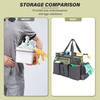 Wearable Cleaning Caddy Bag for Cleaning Supplies,Large Capacity Cleaning Organizer Green