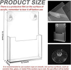 Thyle 2 Pcs Acrylic Brochure Holder with Suction Cups Wall Mount Window 9 x 6 Inch Clear Plastic Pamphlet Organizer Flyer Display Rack for Trifold Page Booklet Sticker Marketing Office Retail Shop