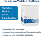 McKesson Bloodborne Pathogen Spill Kit [1 Kit]– Bodily Fluid Clean-Up Pack with Gloves, Hand Wipes, Disinfectant & Fluid Solidifier – First Response Spill Kit for Workplace, School & Medical Use