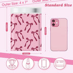 Fuxury Bubble Mailers 4x8 100 Pack, Pink Bows Cute Design Bubble Envelopes Usable Size 4x7",Strong Adhesion Pattern Padded Shipping Envelopes Thick Mailer for Mailing Jewelry, Makeup,Small items