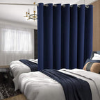 BGment Sliding Door Curtain 84 Inches Long - Blackout Thermal Insulated Grommet Room Divider Privacy Drape for Patio Glass Door, 1 Panel, Navy Blue, 100 Inch Extra Wide