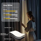 Room Divider Blackout Curtains Flexible Sliding Tracks Sets Ceiling Mounted Rod Window Curtain Privacy Separation for Bedroom Living Rooms,1 Panel Gray White Drape and Black Track Set-W108xH108 in