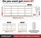 HOMEDANT 5 Tier Storage Shelves Adjustable Laminated Boltless Garage Metal Shelving Unit Heavy Duty Utility Rack Shelf Warehouse Pantry Closet Kitchen (2, (XL Deep) 48.1" W, White)