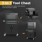 Goplus Tool Chest, 6 Drawers 3-in-1 Extra Large Tool Storage Cabinet with 4” Universal Lockable Wheels, Auto Lock, Protective Liner, Heavy Duty Rolling Tool Box for Garage, Workshop