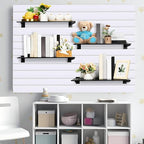 Therwen 24 Pcs 15.8" Chrome Slatwall Knife Shelf Bracket with Lip Metal Bracket Hooks Slatwall Hanger Heavy Duty Shelf Accessories Home Boutique Retailer Display (Black)