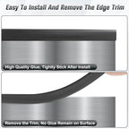 Edge Trim, 1/16" Rubber Edge Trim, Flexible Self Adhesive U Channel Edge Protector for Sharp Edge, Sheet Metal and Car Doors, Peel and Stick Car Door Edge Guard, Black Color, 20Ft