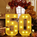imprsv 3FT Block Marquee Numbers, Marquee Light Up Numbers 50th Birthday Decorations for Women, 50th Birthday Women Foam Board Anniversary Party Decorations Arch Kit (DIY)