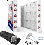 Fabric Pop Up Display Stand Custom Exhibit Booth Trade Show Backdrop Display Banner Collapsible Pop-Up Backdrop with Stand 20x7.5 FT