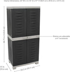 Sunnydaze Storage Cabinet with 2 Acrylic Glass Doors - Plastic Storage Cabinet - 48.75" H - Garage, Office, Home, Laundry Room