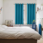 BGment Blackout Curtains - Grommet Thermal Insulated Room Darkening Bedroom and Living Room Curtains, Set of 2 Panels (52 x 54 Inch, Peacock Blue)