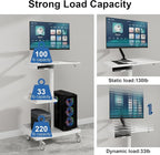 Natwind Mobile Workstation Cart with Monitor Mount,Height Adjustable Rolling Computer Cart, Heavy-Duty Rolling Standing Desk with CPU Holder for Home Office, School,Warehouse, Medical, Workshop
