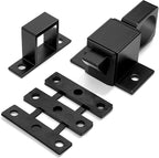 6 Packs Self-Closing Latches, Black Spring Door Lock, Aluminum Alloy Automatic Gate Latch with Spring Loaded Pin, Security Window & Cabinet Lock