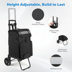 Housolution Foldable Shopping Cart for Groceries, 300LBS Collapsible Portable Grocery Carts on Wheels, 2 in 1 Rolling Hand Truck with Detachable Bag, Folding Utility Cart for Shopping and Travel