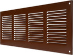 Repa Market Air Vent Cover 16x6 Inch (Outer Dimensions) Brown Galvanized Steel Louvered Grill Cover with Mesh Screen/Wall or Ceiling Vent/HVAC Register for Indoor and Outdoor Ventilation