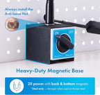 Magnetic LED Work Light with Magnifying Glass 23.5in Flexible Gooseneck for Sewing and Drill Press, 3400Lux 10.5W 110V