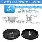 4 Pcs Cable Grommet, Snap Bushing 3-9/16" (90 mm) Mounting Diameter, Flexible Petal-Shaped Buckle Round Nylon Desk Grommet for Wires Through Countertop Cord Organizer and Protection, Black