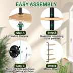 DELLAN 4-Tier Rotating Window Plant Shelf, Wall Mounted Indoor Hanging Plants Shelf, Modern Style
