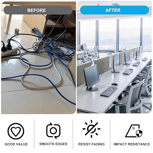 2-3/8" Spring Desk Grommet, JTemgle Plastic Cable Hole Cover Computer Table Cord Wire Organizer Caps Desktop Cord Management for Home Office TV Stands Tabletops - White, 5 Pcs