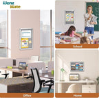 20"x14" Enclosed Cork Bulletin Board Tamper-Proof Dispaly Case,Grey Fabric&Aluminium Frame,Shatter Resistant Lockable Bulletin Board with Clear Acrylic Door for School,Office,Mall,Community,Hospital