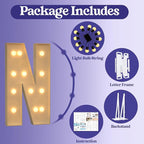 Marquee Letters 4 Feet Tall, 4FT Large Light up Letters N, Big Sign N with Warm White Light for Birthday Wedding Proposal Engagement Graduation Party Backdrop Decorations