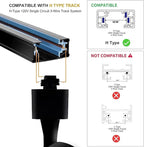 H Type LED Track Lighting Heads Kit, 8 Heads 20W 2700lm High Brightness Track Lighting System with 9.8ft (4.92 * 2) Track Rail, 3000K Warm White Adjustable Angled Track Light