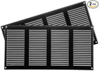 Repa Market 2-Pack Air Vent Cover 16x8 Inch (Outer Dimensions) Black Galvanized Steel Louvered Grill Cover with Mesh Screen/Wall or Ceiling Vent/HVAC Register for Indoor and Outdoor Ventilation