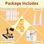 imprsv 3FT Light Up Numbers Letters, Marquee Numbers for 40th Birthday Decorations Anniversary Party Decor, Mosaic Numbers for Balloons Numbers 4, Pre-Cut Foam Board Kit