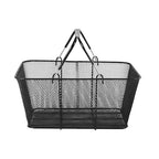 12PCS Wire Shopping Basket Set,Black Metal Shopping Basket with Handles,Portable Wire Mesh Shopping Basket Set for Stores Shopping
