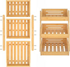 Large 3 Tier Bamboo Fruit Basket Stand for Kitchen Countertop – Fruit Holder – Suitable for Bread, Vegetables, Produce, Home Storage and Display