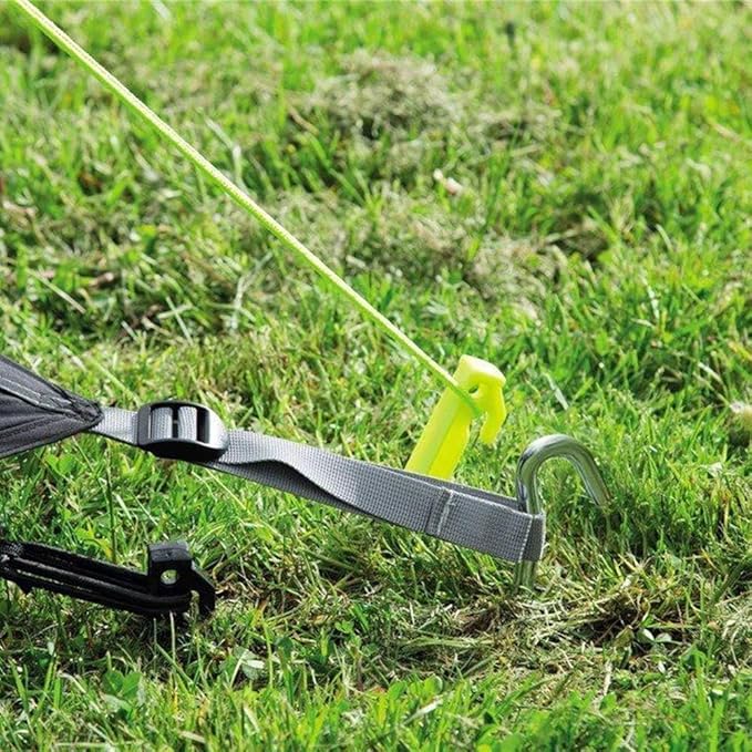 Metal Tent Stakes Heavy Duty 9 Inch, 100 Pack Anti-Rust Galvanized Steel Ground Anchors Camping Tarp Stakes for Inflatables Outdoor Decorations