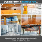 Microfiber Wholesale 24 inch Microfiber Mop Pads - Machine Washable, Reusable, Refills & Replacement Wet Mop Heads Compatible with Any Microfiber Flat Mop System (18 Pack)