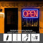 Open Signs for Business Ultra Bright LED Neon Open Signs for Business Storefront Window Glass Door Shop Store Florists Bar Salon Pubs with ON/OFF Switch (Blue/Red, 32 Inch)