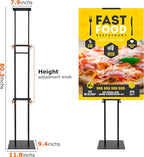 4Pack Poster Holder for Display, Adjustable Pedestal Sign Stand Up to 78 Inches, Double Sided for Board & Foam, Sign Holder Stand with Non-Slip Mat Base for Wedding, Restaurant & others