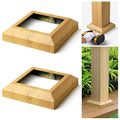 2 pcs 6"x6" (Actual: 5.5"x5.5") Aluminum Deck Post Base Cover, for Deck railings, Stairs, Patios, Porches Split Deck Post Skirt (Burlywood)
