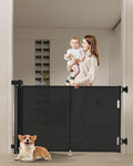 50 inch Retractable Baby Gates 34 inch Tall, Retractable Gate with Reinforced Strip Design to Prevent Crawling Through, Retractable Dog Gate for Stairs, Doorways, Hallways