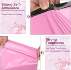 Poly Mailers 14.5x19, Large Shipping Bags 100 Pack, Poly Bags For Shipping with Self Seal Adhesive, Waterproof and Tear-Proof Mailing Envelopes for Small Business (Sakura Pink）
