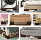 Bed Risers 3 Inch Heavy Duty,Oversized Couch Risers, Extra Wide Furniture Risers for Sofa Table Desk Headboard Chair Lifting,Rectangle Risering Blocks Support 6000 lbs(4 Pack Brown)